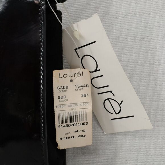 Laurel Bag Handbag Womens Black Patent Leather Suede Portfolio Vintage - Picture 8 of 11